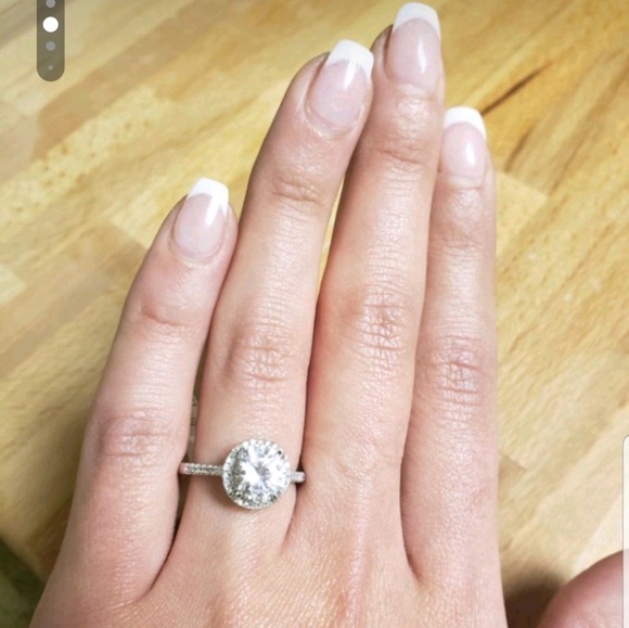 Jewelry - 14K White Gold Halo Engagement Ring